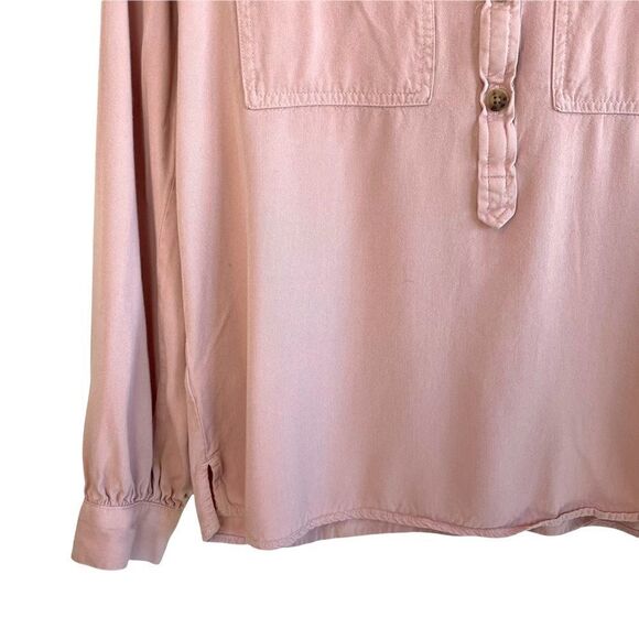 Loft 1/2 Button Pink Top - Picture 4 of 7